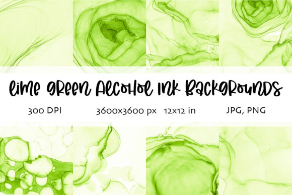 Digital Paper Pack Lime Green Background