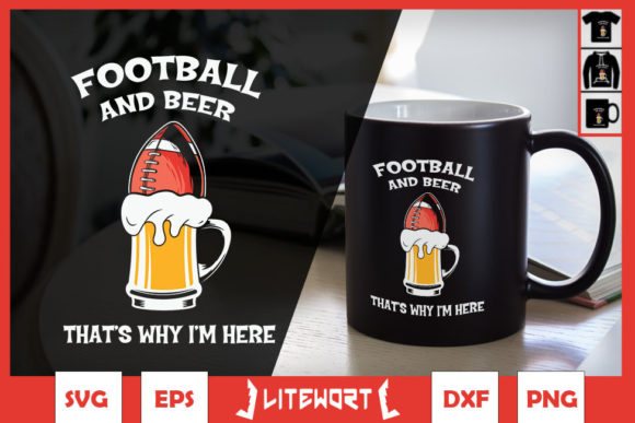 Football and Beer Graphics for Crafts