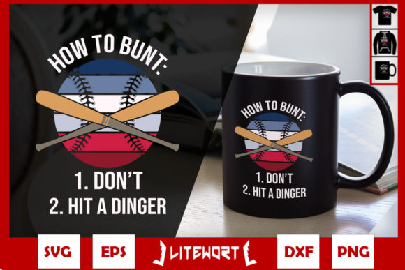How to Bunt, Hit a Dinger Funny Baseball Graphics