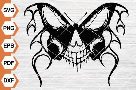 Skull Butterfly Graphics and Illustrations