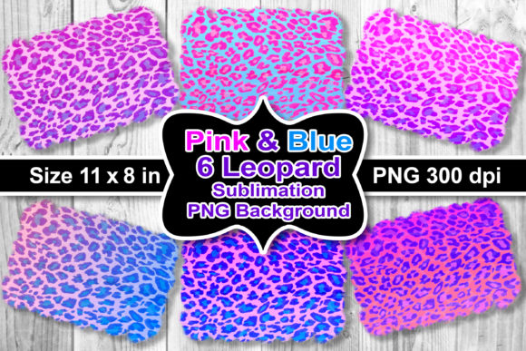 Sublimation Pink-Blue Leopard BG Set for Graphics and Crafts