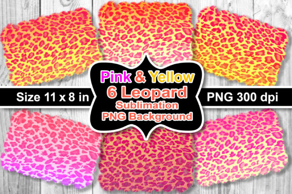 Sublimation Pink-Yellow Leopard BG: Graphics for Crafts and Content
